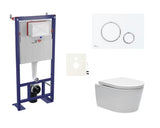 Viseći WC set SAT Brevis s ugradbenim modulom, tipkalom za ispiranje i sjedalom s funkcijama soft Close i EasyLock