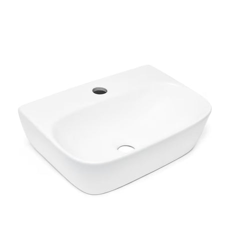 Bijeli keramički mali umivaonik SAT Brevis 43x30 cm bez preljeva s otvorom pro za slavinu