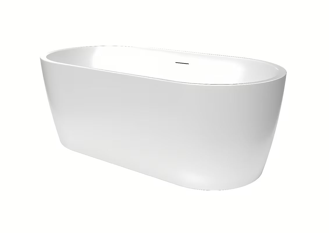 Samostojeći  akrilna kada SAT Brevis 160x80 cm u bijeloj izvedbi, prikladna za zid i za ugradnju u prostor.