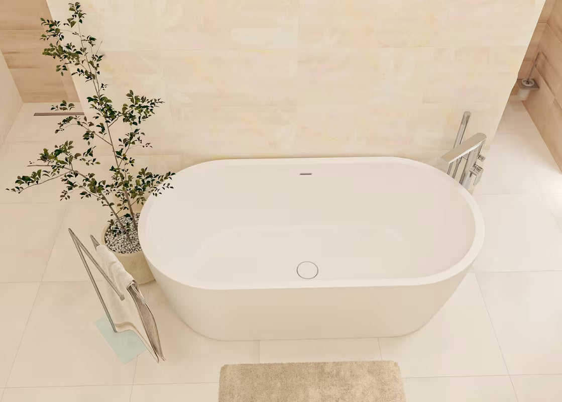 Samostojeći  akrilna kada SAT Brevis 160x80 cm u bijeloj izvedbi, prikladna za zid i za ugradnju u prostor.