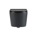 Crno mat viseća WC školjka SAT Brevis sa skrivenim pričvršćenjem i sjedalom soft Close