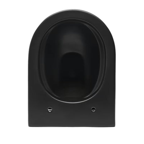 Crno mat viseća WC školjka SAT Brevis sa skrivenim pričvršćenjem i sjedalom soft Close