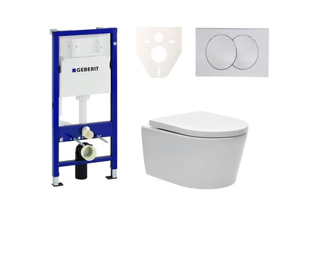 Viseći WC set SAT Brevis s podžbuknim modulom Geberit Duofix, tipkom i daskom soft Close EasyLock