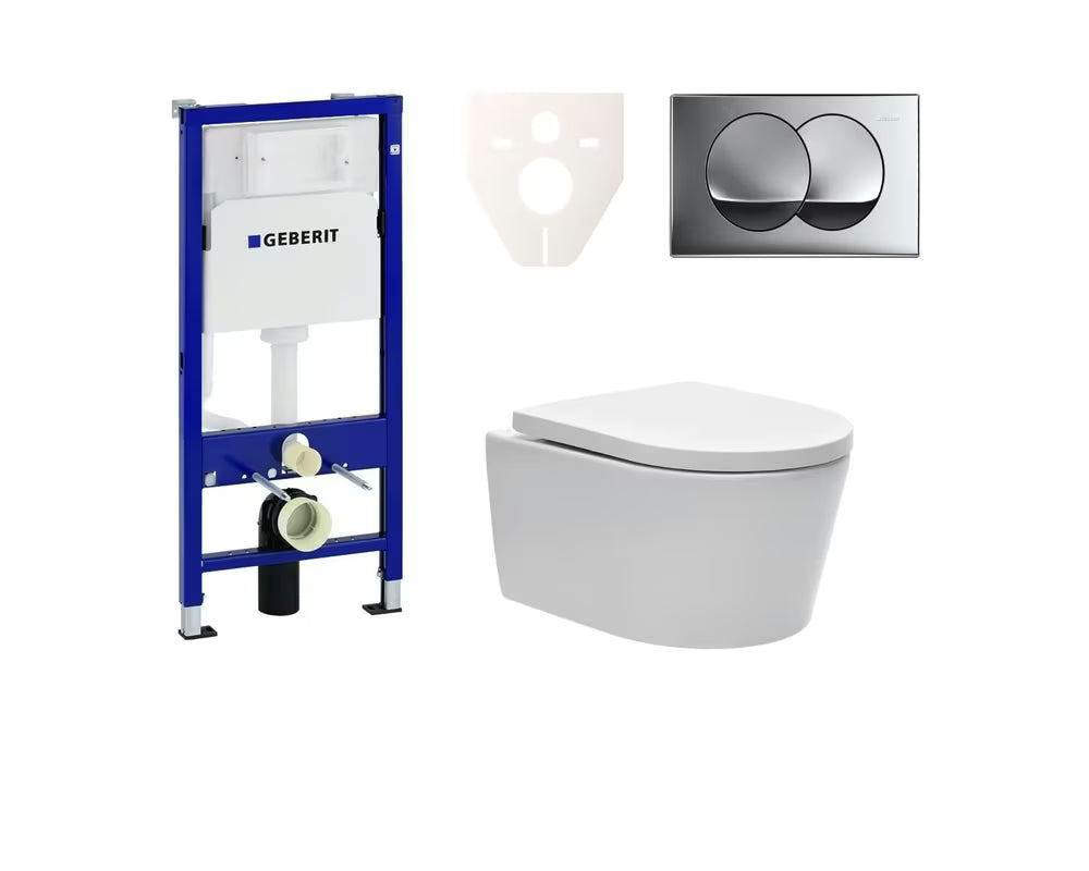 Viseći WC set SAT Brevis s podžbuknim modulom Geberit Duofix i sjedalom soft Close