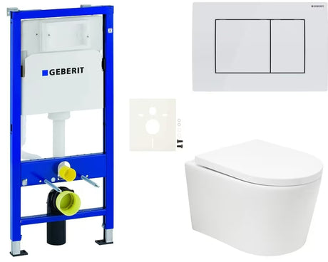 Viseći WC set SAT Brevis u sjajno bijeloj boji s vrtložnim ispiranjem i sjedalom soft Close