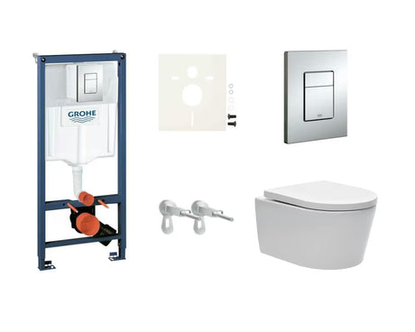 Viseći WC set SAT Brevis s modulom Grohe Rapid SL i tipkom za ispiranje Skate Cosmopolitan