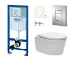 Viseći WC set SAT Brevis s ugradbenim vodokotlićem Grohe Rapid SL i sjedalom s soft Close i EasyLock
