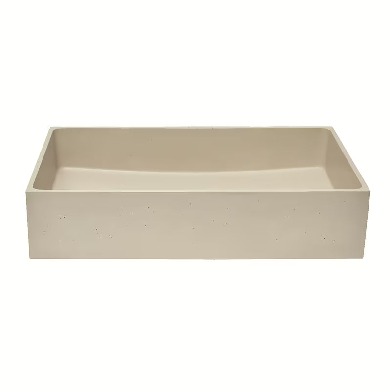 Betonski umivaonik na ploču SAT Cemento boje pijeska 64x37 cm s tankim stijenkama