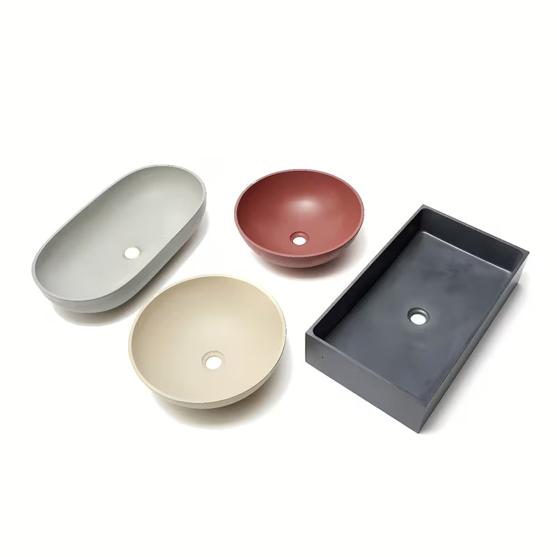 Pješčani betonski umivaonik SAT Cemento na ploču 65x35 cm s tankim stijenkama