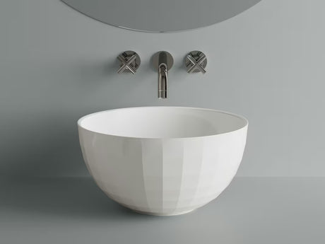 Bijeli umivaonik na ploču SAT Costa 42x42 cm s glatkom površinom