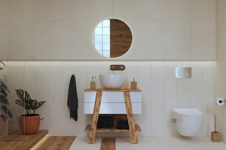 Bijeli umivaonik na ploču SAT Costa 42x42 cm s glatkom površinom