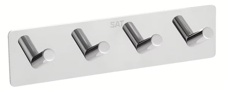 Sjajni samoljepljivi vješalice s 4 kukica SAT Chrome od poliranog nehrđajućeg čelika pro kupaonicu