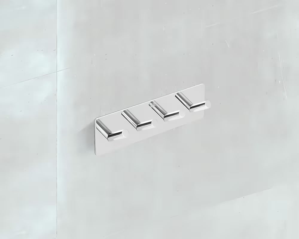 Sjajni samoljepljivi vješalice s 4 kukica SAT Chrome od poliranog nehrđajućeg čelika pro kupaonicu