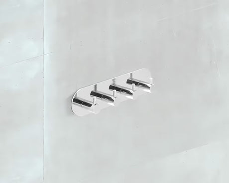 Zidni samoljepljivi vješalice s 4 kukica SAT Chrome u sjajnoj izvedbi od nehrđajućeg čelika