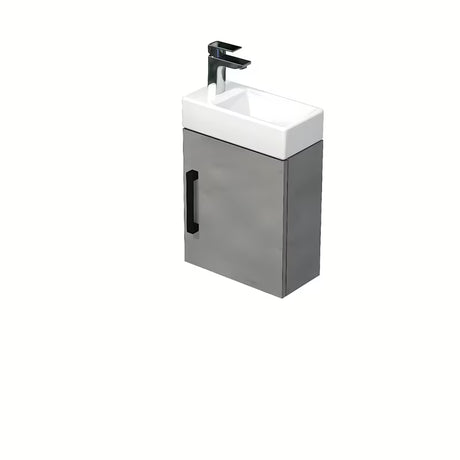 Viseća kupaonski ormarić SAT Cube Way s keramičkim umivaonikom u dekoru betona