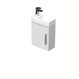 Viseća kupaonski ormarić SAT Cube Way 1 s keramičkim umivaonikom u sjajnoj bijeloj boji