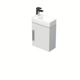 Viseća kupaonski ormarić SAT Cube Way 1 s keramičkim umivaonikom u sjajnoj bijeloj boji