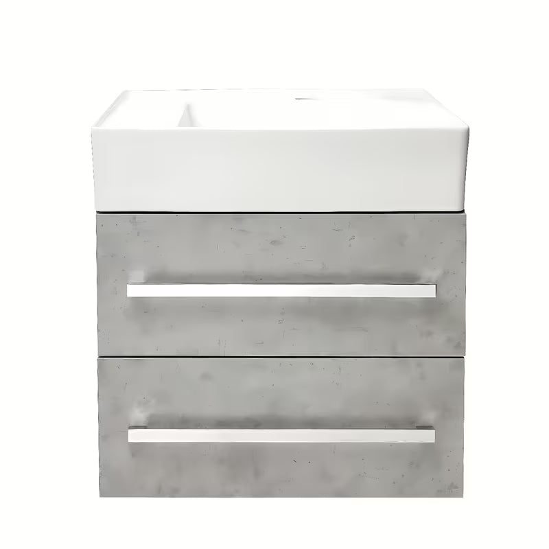 Viseća kupaonski ormarić s keramičkim umivaonikom SAT Cube Way 60x46 cm u dekoru betona