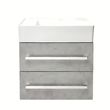 Viseća kupaonski ormarić s keramičkim umivaonikom SAT Cube Way 60x46 cm u dekoru betona