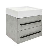 Viseća kupaonski ormarić s keramičkim umivaonikom SAT Cube Way u dekoru betona 60x46x53 cm