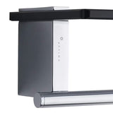 Crni držač toaletnog papira SAT Cube Way s odlagališnom policom od kaljenog sigurnosnog stakla.