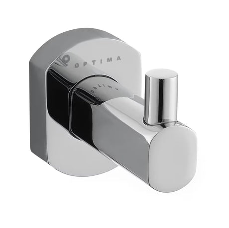 Kromirani kupaonski kukica SAT Cube Way zaobljenog dizajna pro za vješanje ručnika i ogrtača.