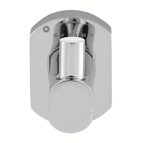 Kromirani kupaonski kukica SAT Cube Way zaobljenog dizajna pro za vješanje ručnika i ogrtača.