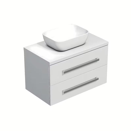 Viseća kupaonski ormarić SAT Cube Way 80x53x46 cm u bijelom sjaju s pokrovnom pločom