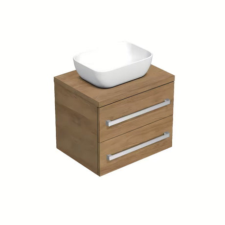 Viseća kupaonski ormarić SAT Cube Way s pokrovnom pločom u dekoru hrasta hickory