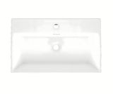 Bílé keramické závěsné umyvadlo SAT Cube Way 75x42 cm s přepadem a otvorem pro baterii