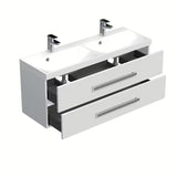 Viseća kupaonski ormarić SAT Cube Way s dvostrukim umivaonikom 120x40 cm u bijeloj boji