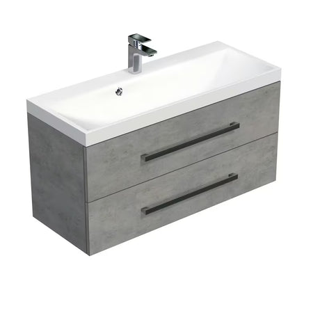 Viseća kupaonski ormarić s umivaonikom SAT Cube Way u dekoru imitacije betona 100x53x40 cm