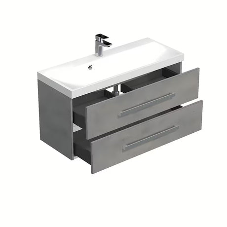 Viseća kupaonski ormarić s umivaonikom SAT Cube Way u dekoru imitacije betona 100x53x40 cm