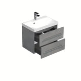 Viseća kupaonski ormarić s umivaonikom SAT Cube Way u dekoru imitacije betona