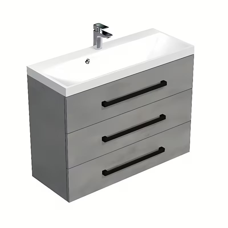 Viseća kupaonski ormarić SAT Cube Way s dvostrukim umivaonikom od lijevanog mramora u imitaciji betona