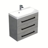 Viseća kupaonski ormarić s umivaonikom SAT Cube Way u dekoru imitacije betona