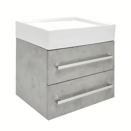 Viseća kupaonski ormarić SAT Cube Way s keramičkim umivaonikom u dekoru betona 60x46x53 cm