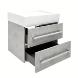 Viseća kupaonski ormarić SAT Cube Way s keramičkim umivaonikom u dekoru betona 60x46x53 cm