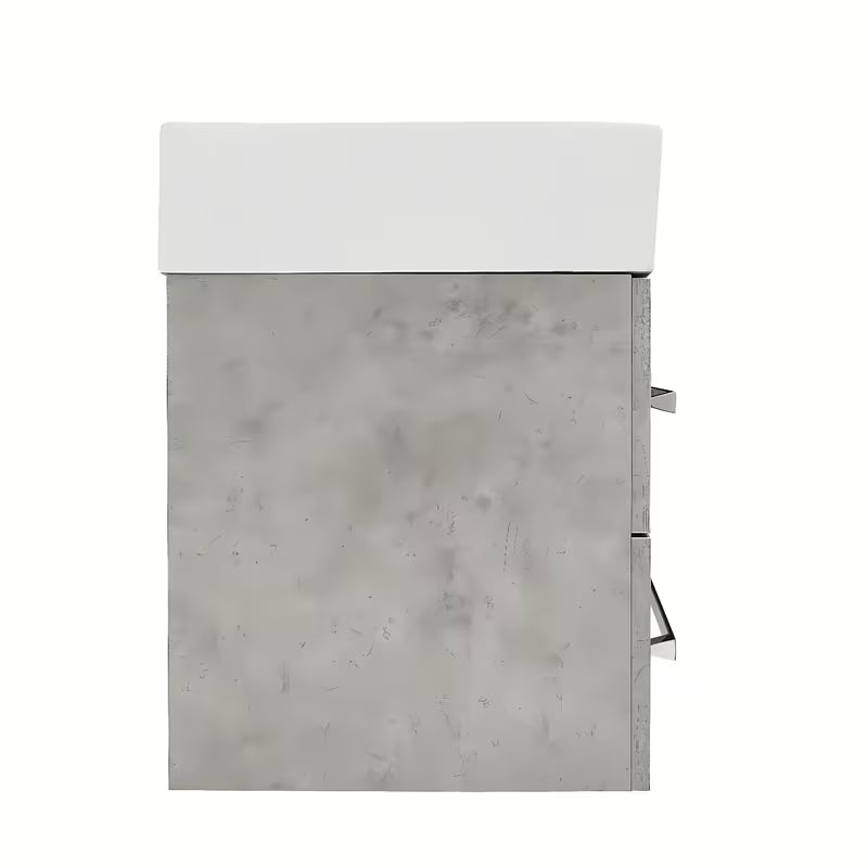 Viseća kupaonski ormarić SAT Cube Way s keramičkim umivaonikom u dekoru betona 60x46x53 cm