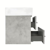 Viseća kupaonski ormarić SAT Cube Way s keramičkim umivaonikom u dekoru betona 60x46x53 cm