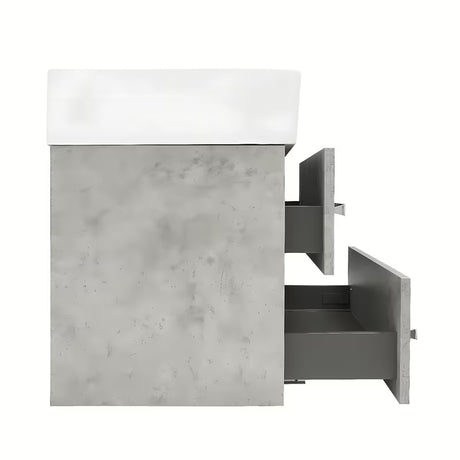 Viseća kupaonski ormarić SAT Cube Way s keramičkim umivaonikom u dekoru betona 60x46x53 cm