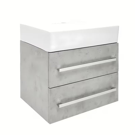 Viseća kupaonski ormarić s keramičkim umivaonikom SAT Cube Way 60x46 cm u dekoru betona