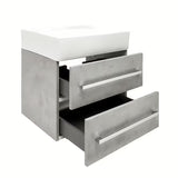 Viseća kupaonski ormarić s keramičkim umivaonikom SAT Cube Way 60x46 cm u dekoru betona