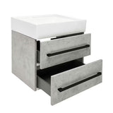 Viseća kupaonski ormarić s keramičkim umivaonikom SAT Cube Way u dekoru betona 60x46x53 cm