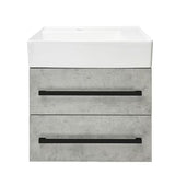 Viseća kupaonski ormarić s keramičkim umivaonikom SAT Cube Way u dekoru betona 60x46x53 cm