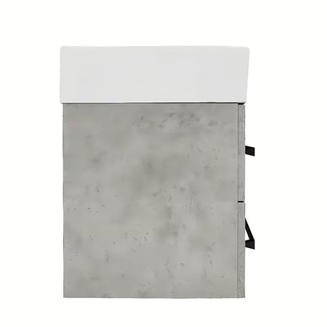 Viseća kupaonski ormarić s keramičkim umivaonikom SAT Cube Way u dekoru betona, 60x46x53 cm.