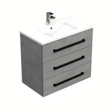 Viseća kupaonski ormarić SAT Cube Way s keramičkim umivaonikom u dekoru betona