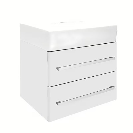 Viseća kupaonski ormarić SAT Cube Way s keramičkim umivaonikom u sjajnoj bijeloj boji 60x46x53 cm.