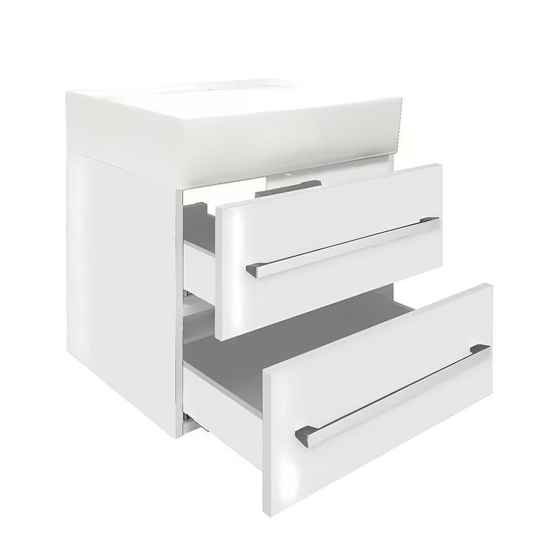 Viseća kupaonski ormarić SAT Cube Way s keramičkim umivaonikom u sjajnoj bijeloj boji 60x46x53 cm.