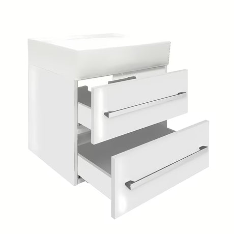 Viseća kupaonski ormarić SAT Cube Way s keramičkim umivaonikom u sjajnoj bijeloj boji 60x46x53 cm.